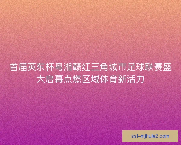 首届英东杯粤湘赣红三角城市足球联赛盛大启幕点燃区域体育新活力