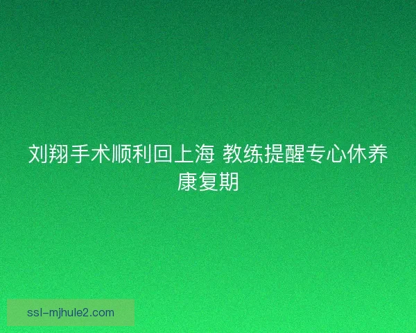 刘翔手术顺利回上海 教练提醒专心休养康复期 刘翔手术顺利回上海 教练提醒专心休养康复期